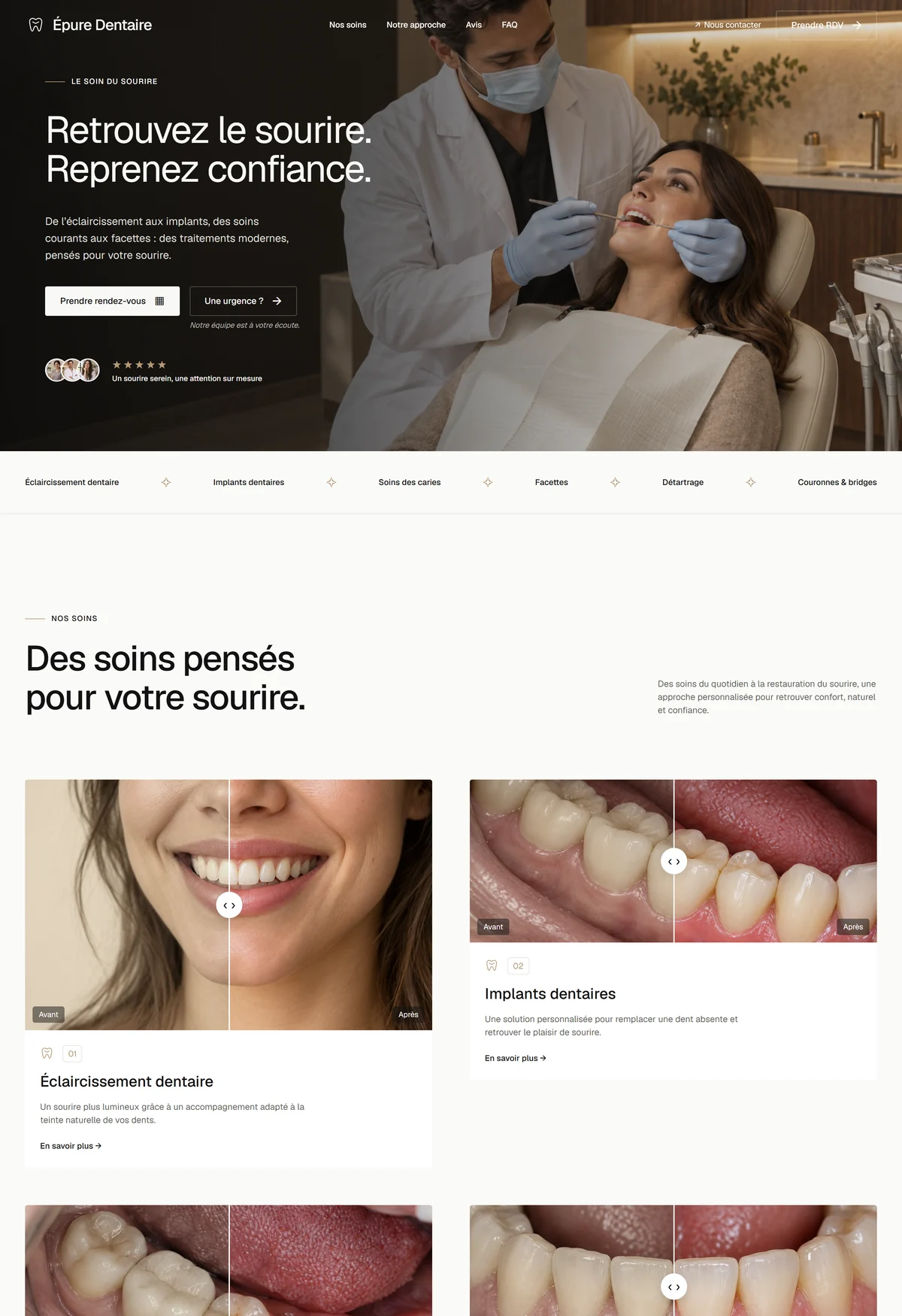 Site Épure Dentaire — version ordinateur